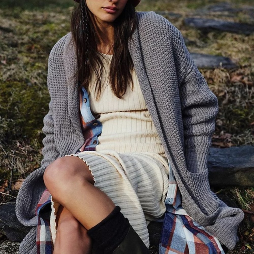 Free People Lavender Skylark Maxi Cardigan